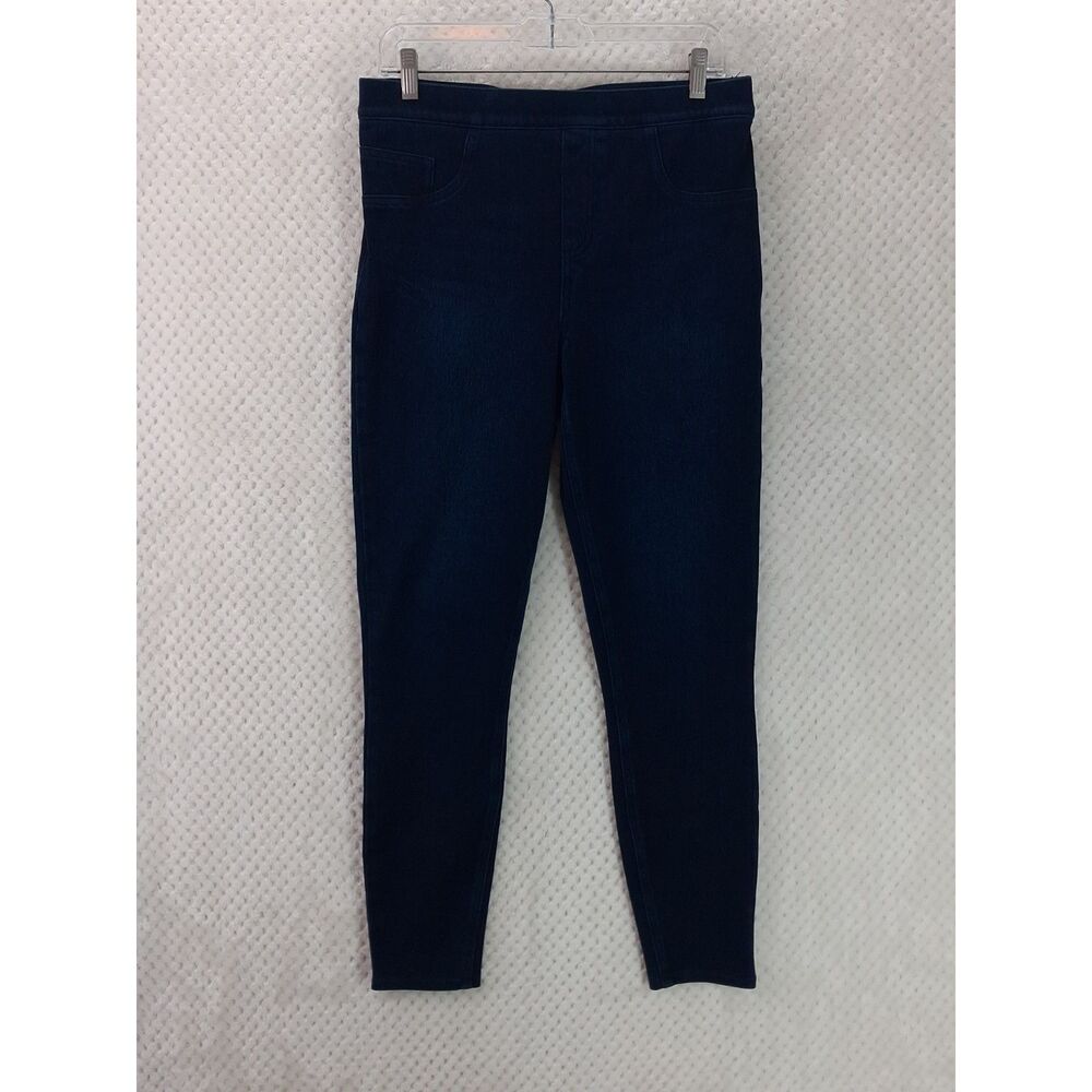 Spanx Jean-ish Ankle Leggings Women's Large Blue Pull-On Stretch Jeans